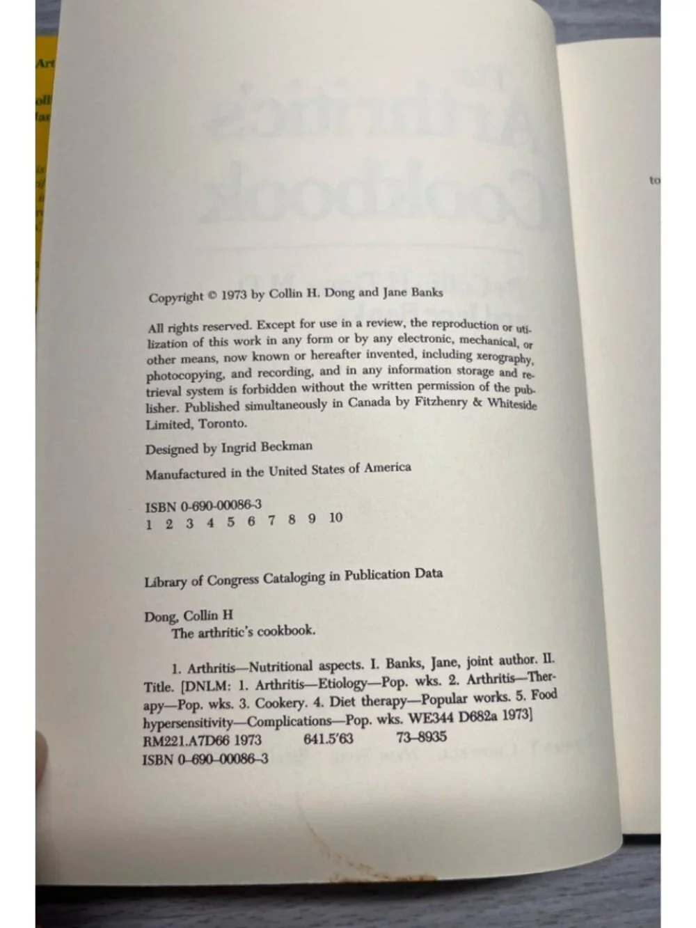 Collin Dong arthritic cookbook